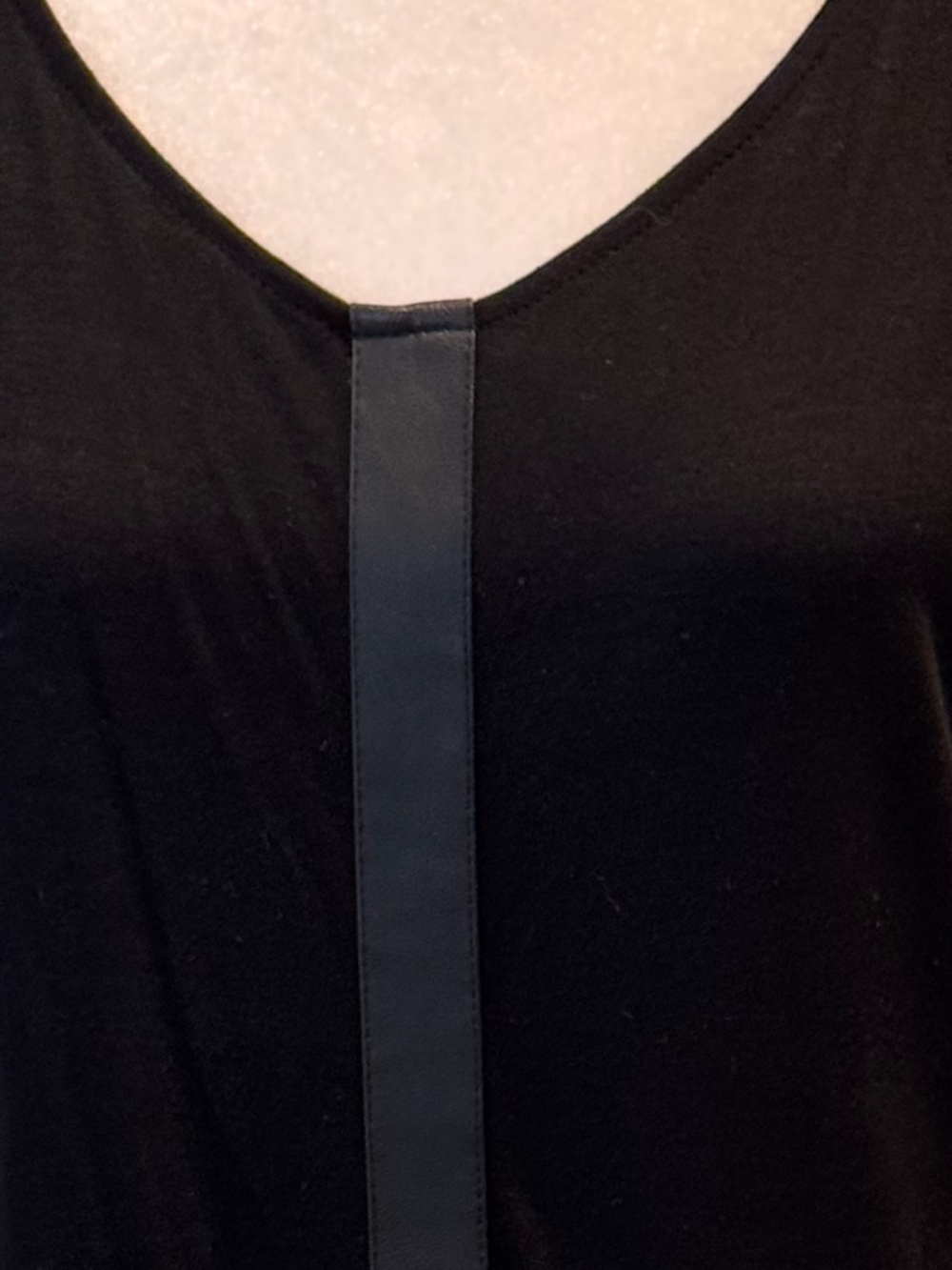 BB Dakota Leather Trim Black Tank Top
